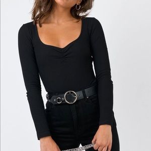 Princess Polly long sleeve black body suit
